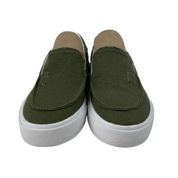 Obtaom Olive Green Slip On Shoes Canvas Sneakers Womens 8 Mens 6.5 - Picture 4 of 10